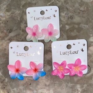 Floral Earrings Sets. 3 count